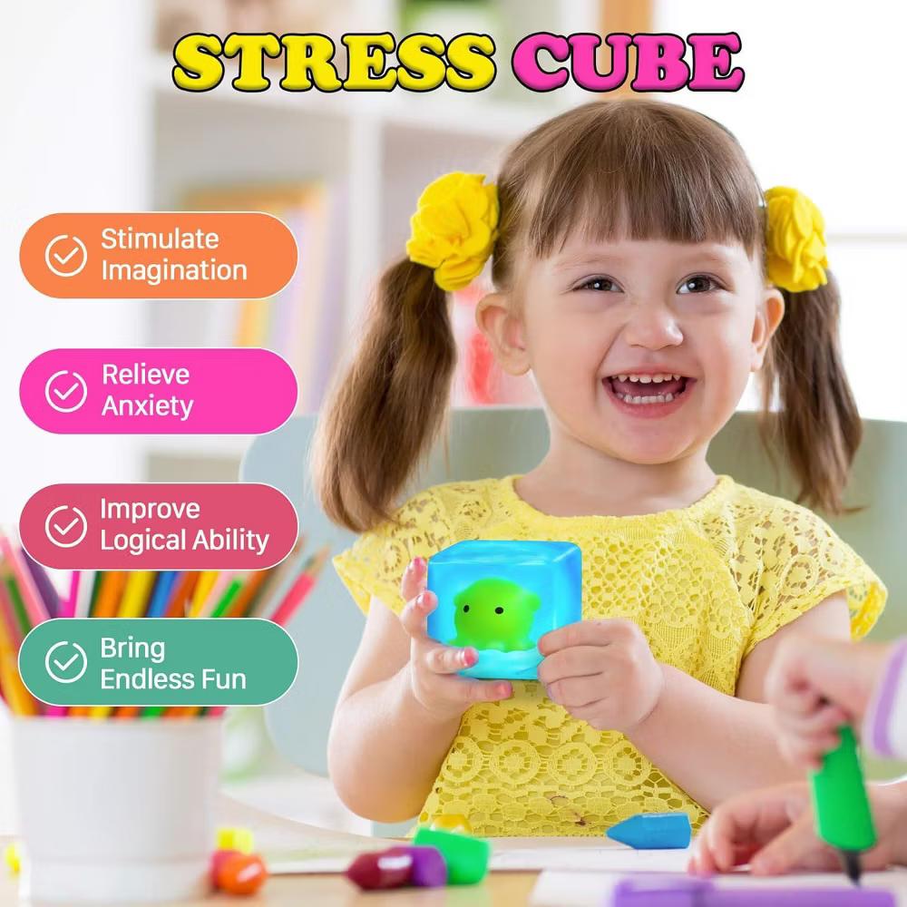 Link Cube Octopus Squishy, Slow Rise Sensory Fidget Toy Random (2pk) - Image 8
