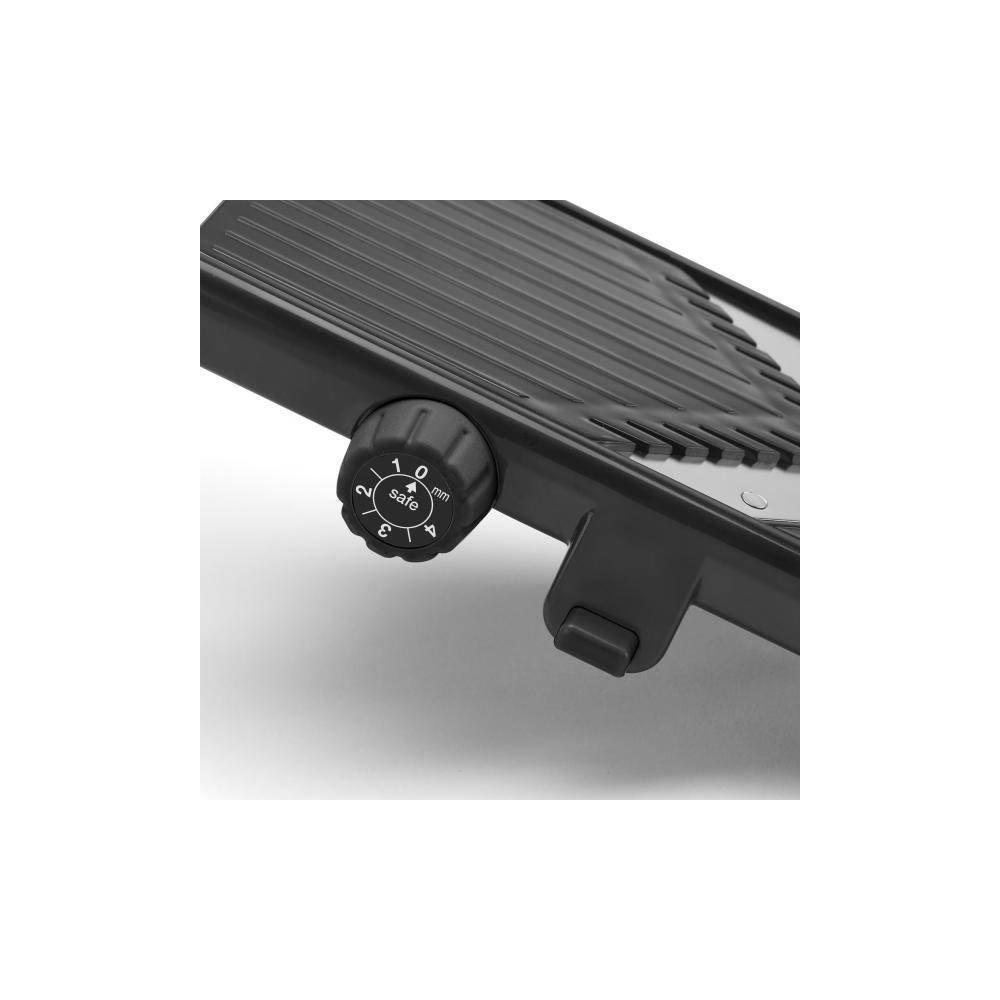 V-Blade Mandoline: Stainless Steel & Plastic Slicer, 2 Blades, Soft-Grip Handle, Freestanding, Black - Image 6