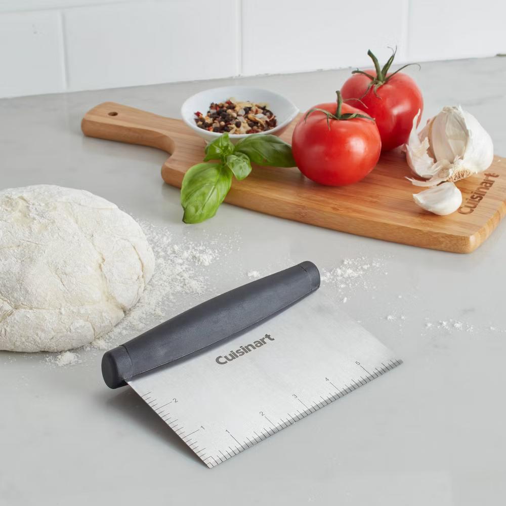 Stainless Steel Measure Marks Food Scrapper: Kitchen Gadget with Soft-Grip Handle & Dishwasher-Safe Design - Image 2