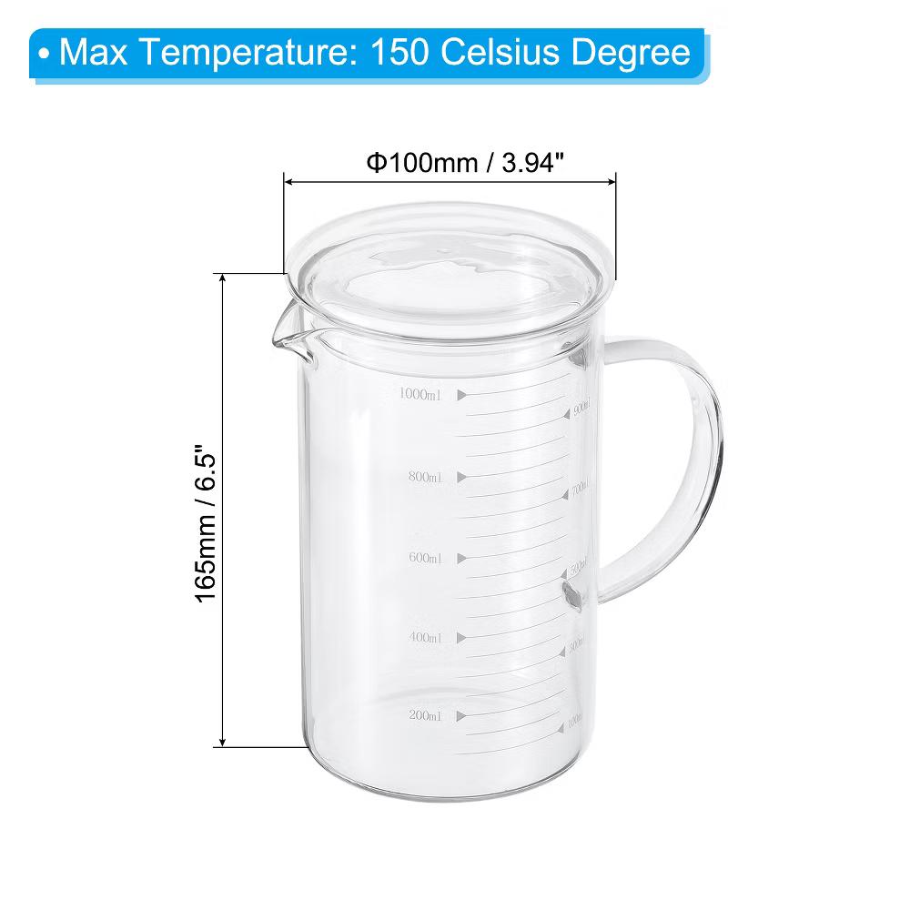 Borosilicate Glass Scale Measure Cups with Glass Lid and V-Shaped Spout - Image 28