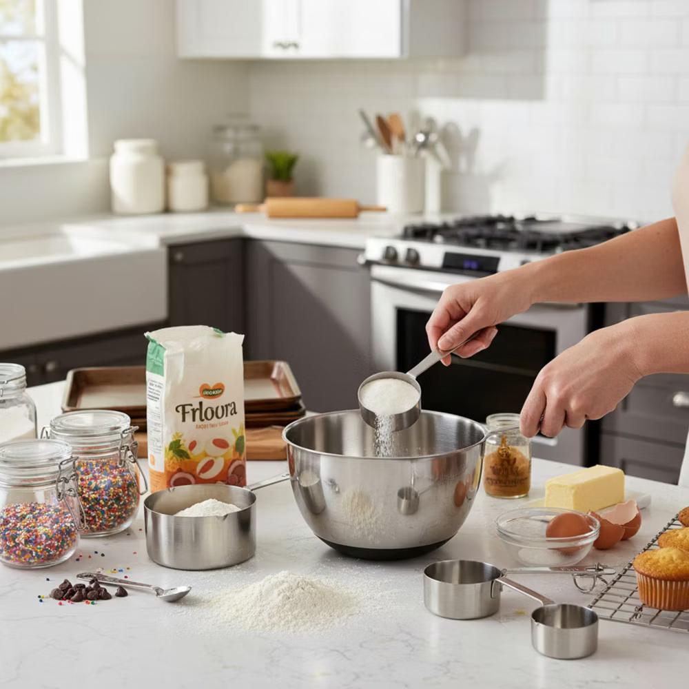 Amco Stainless Steel Measuring Cups (Set of 4), Baking Essentials with Dual Spouts for Left & Right-Handed Use, 1 Cup, 1/2 Cup, 1/3 Cup, 1/4 Cup - Image 5
