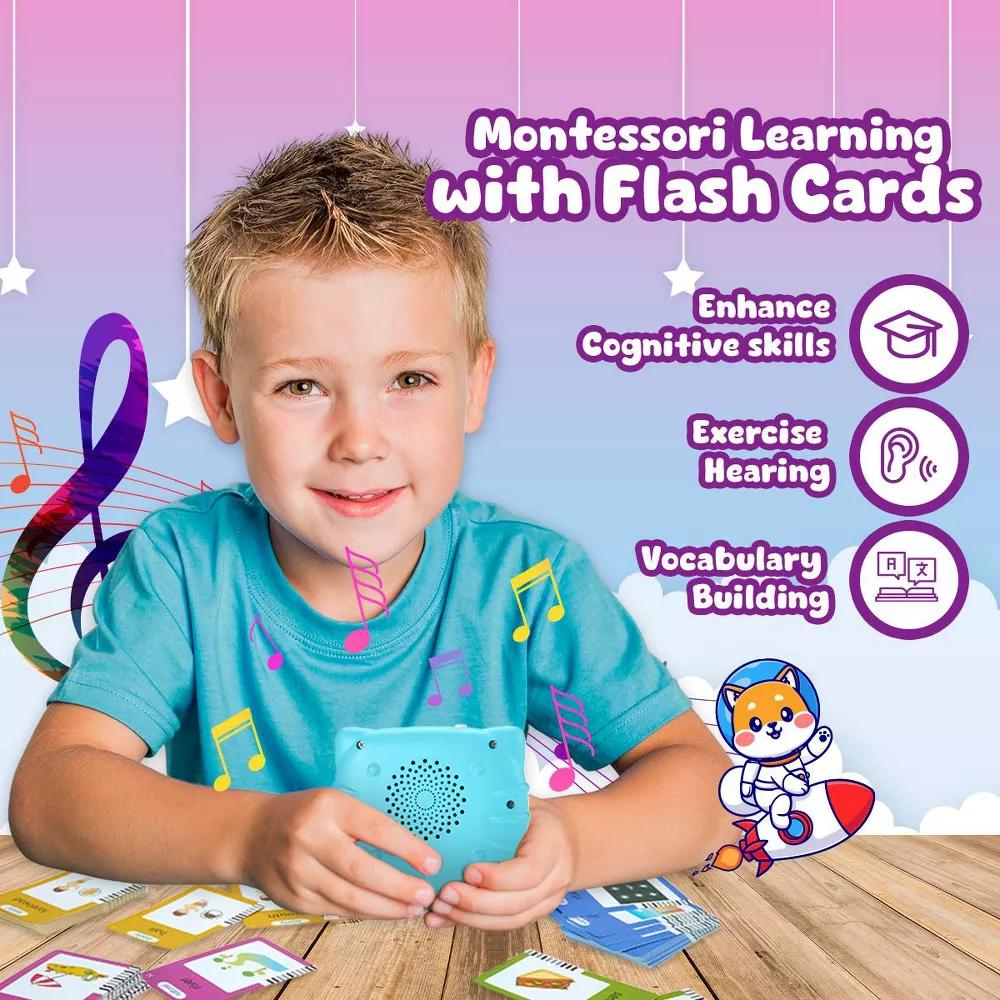 Playbees Talking Flash Cards for Toddlers Ages 1-4 | Language Learning Tool with 224 Words Speech Therapy - Image 4