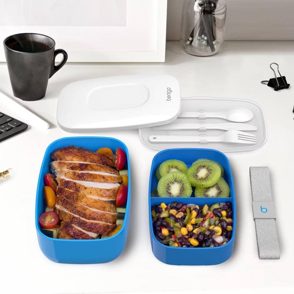 Classic All-in-One Stackable Lunch Box Container with Built in Flatware - Image 16