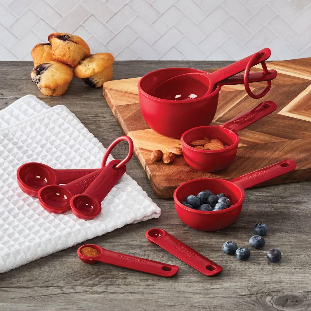 KitchenAid Measuring Set Red: 9-Piece Dishwasher-Safe Cups & Spoons, Polypropylene, Lifetime Warranty - Image 2