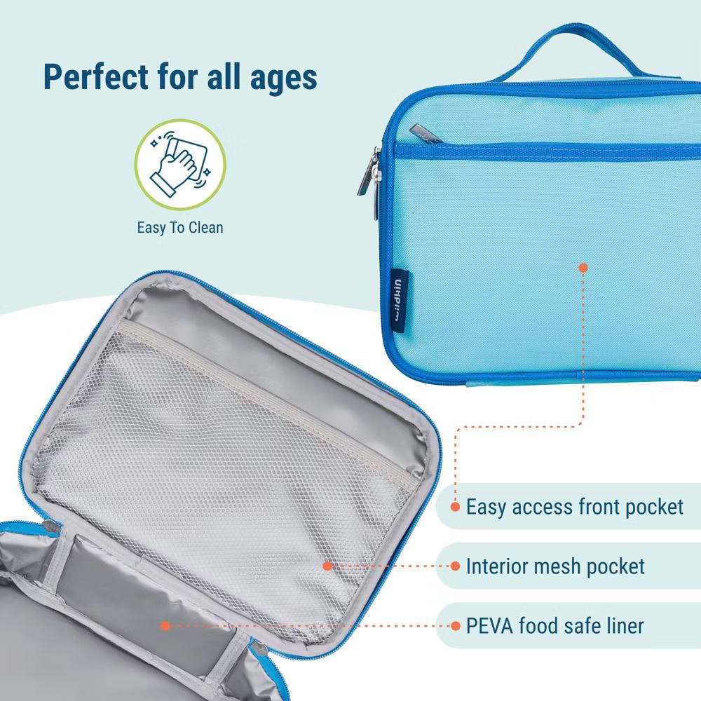 Wildkin Kids Insulated Lunch Box in Solid Colors – Durable and Reusable for School & Travel - Image 7