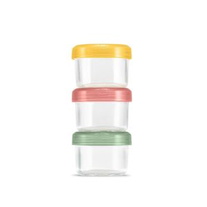 6pc Glass Condiment Color Lock Food Storage Container Set: Microwave & Oven Safe, Multicolored Lids