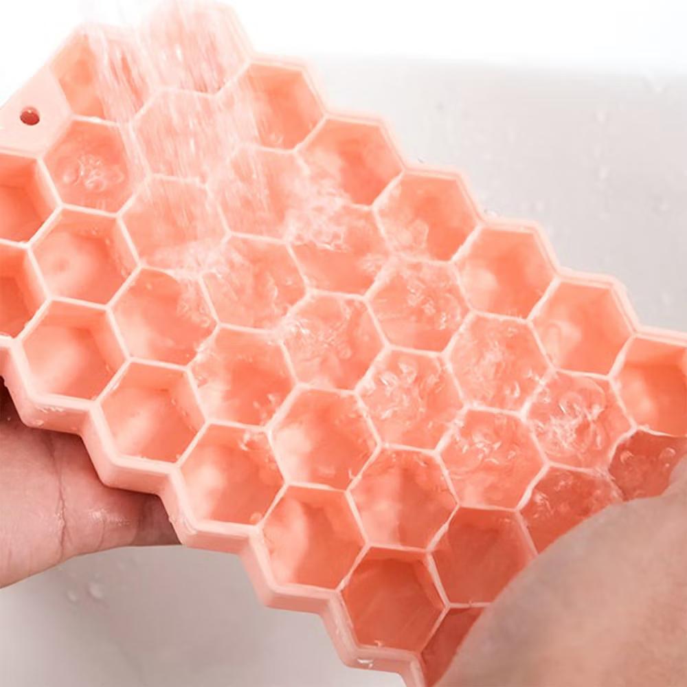 Alilang 2-Piece Honeycomb Ice Cube Tray - 37-Grid Flexible Mold with Spill-Resistant Lid - Image 13