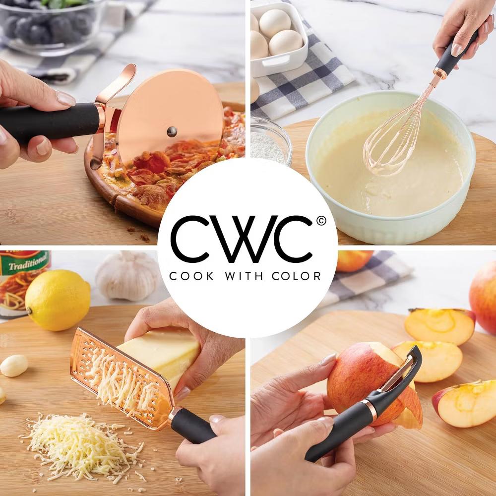 Kitchen Gadget Set Stainless Steel Utensils with Soft Touch Handles, 10 Pc. Copper