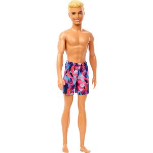 12.7" Beach Ken Doll Blond Hair/Blue Eyes Wearing Purple Swimsuit