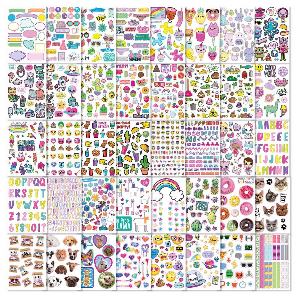 Ridiculously Cute 1000+ Sticker Book 40 Pages - Fashion Angels: Kids & Planner Stickers, Scrapbook Fun, Ages 6+