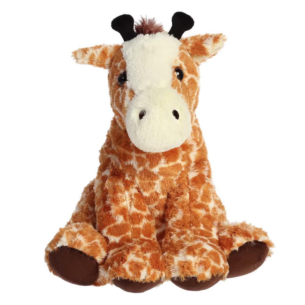 Medium Giraffe Cuddly Stuffed Animal Brown 12" - Image 2