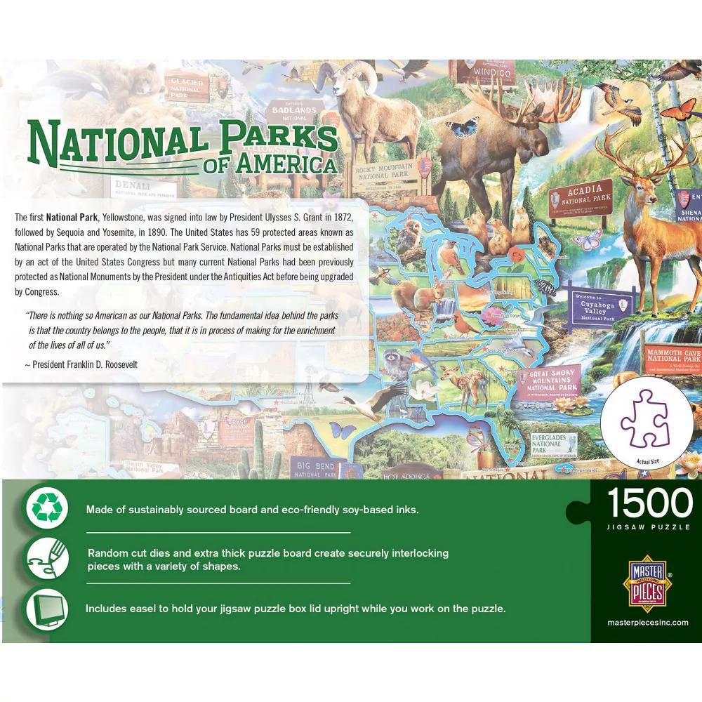 1500 Piece Jigsaw Puzzle for Adults - National Parks Adventure Map USA - Image 5