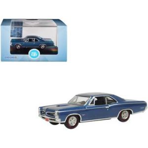 1966 Pontiac GTO Fontaine Blue Metallic 1/87 (HO) Scale Diecast Model Car
