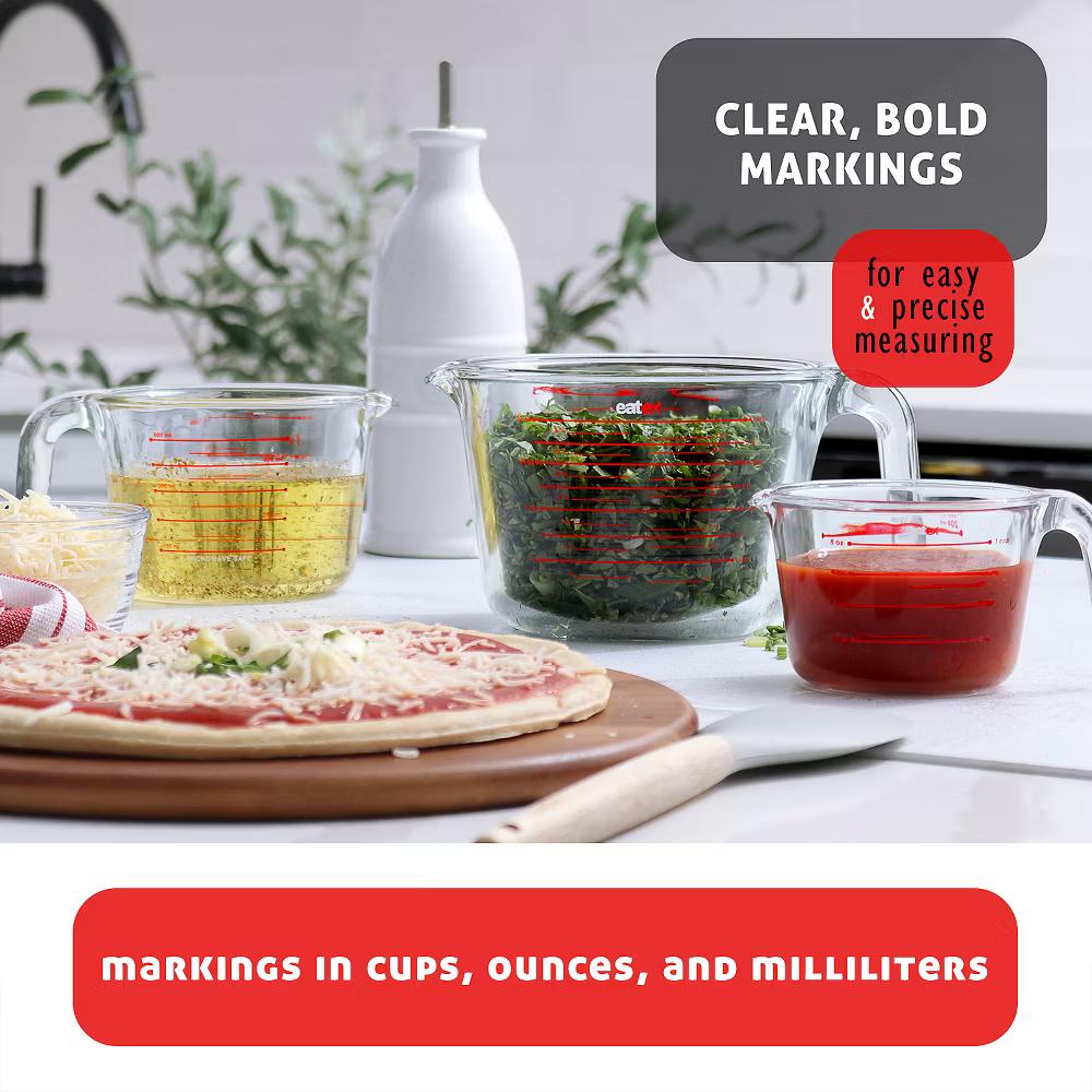 JoyTable Glass Measuring Cups Set, Liquid Measuring Cups, Glass Measuring Cup Set - Image 9