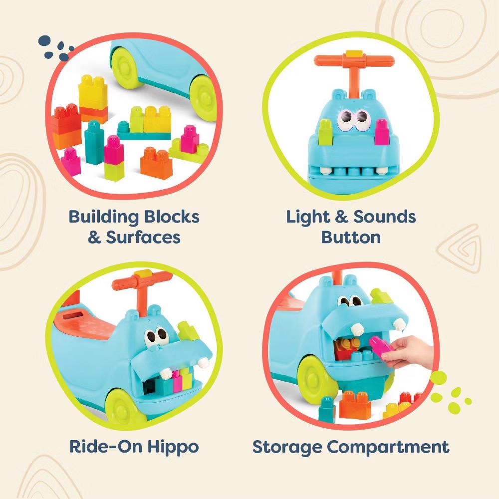 Ride On Toy with Blocks - Ride & Chomp: Educational Kids Pedal and Push Vehicle - Image 6