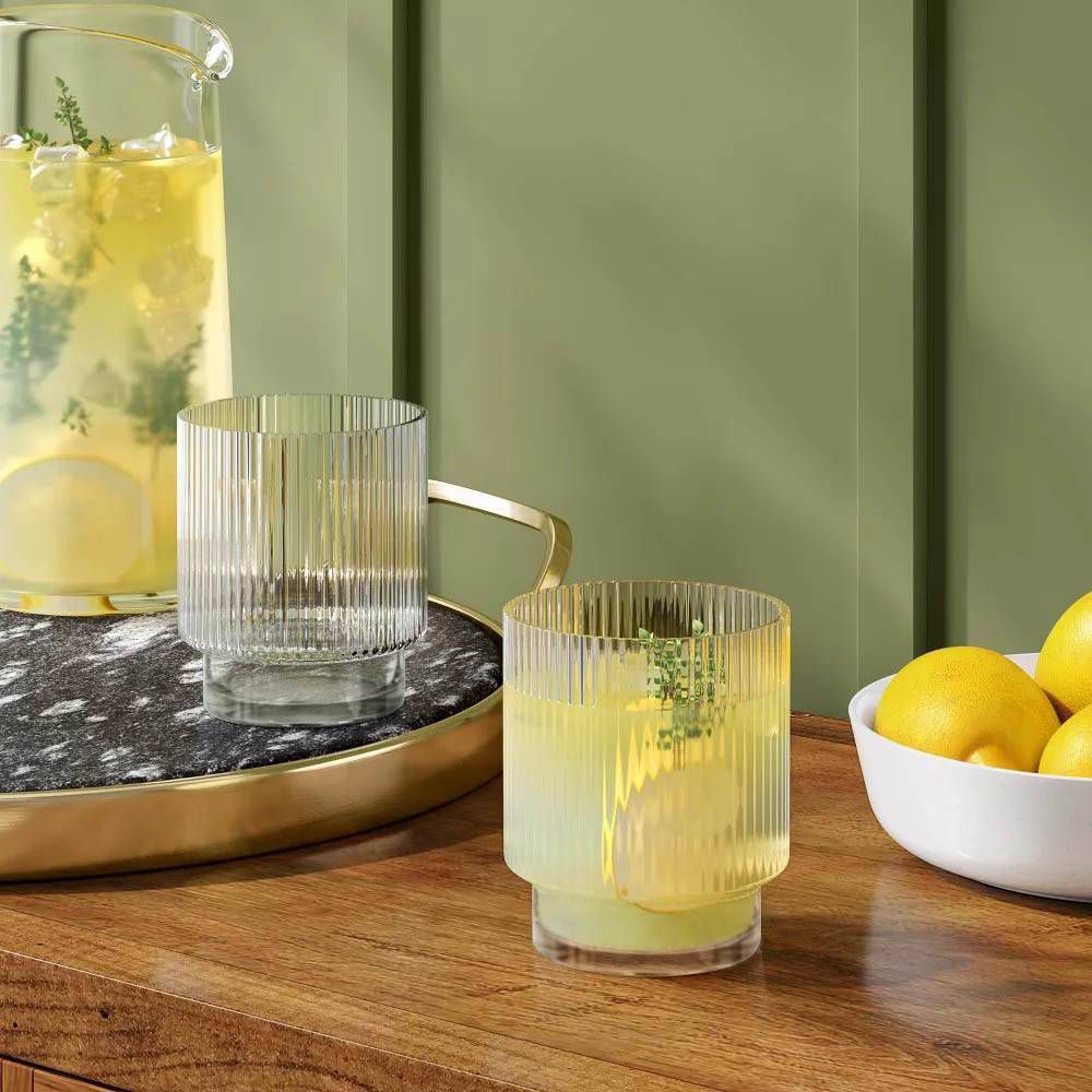 8.4oz Glass Ribbed Cassin Short Tumbler - Image 3