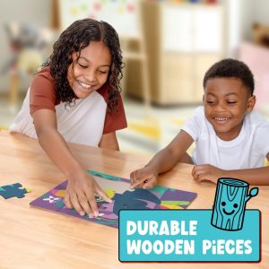 Wooden Tray Puzzle 10 Pack Kids Puzzle Set Ages 3+