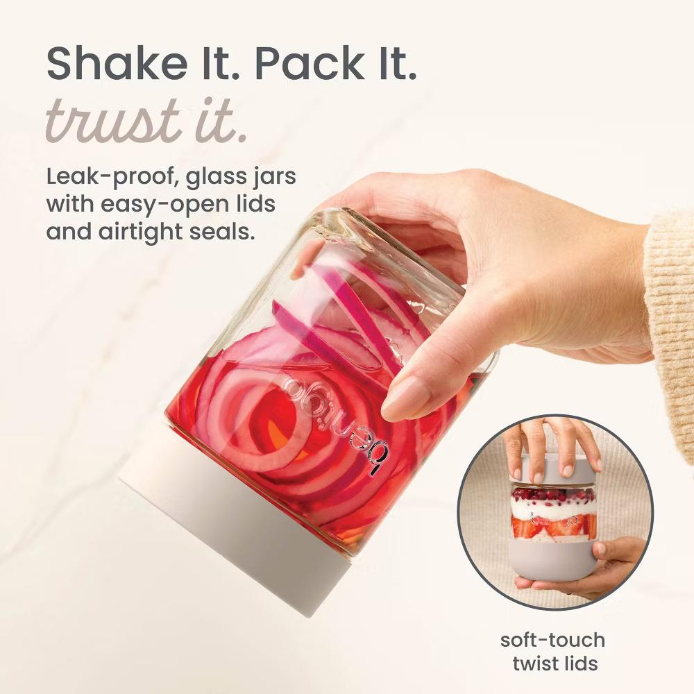 4pk 16 fl oz Leak-Proof Glass Food Jars Boots and Inner Cup - Image 8