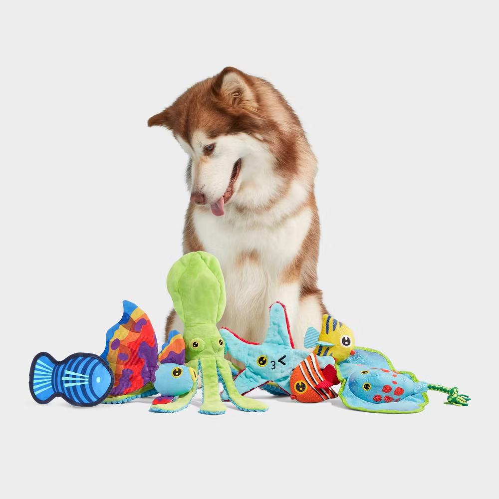 Billy The Squid Dog Toy - Green: Squeaks, All Ages, Plush Animal, Fetch & Cuddle - Image 5