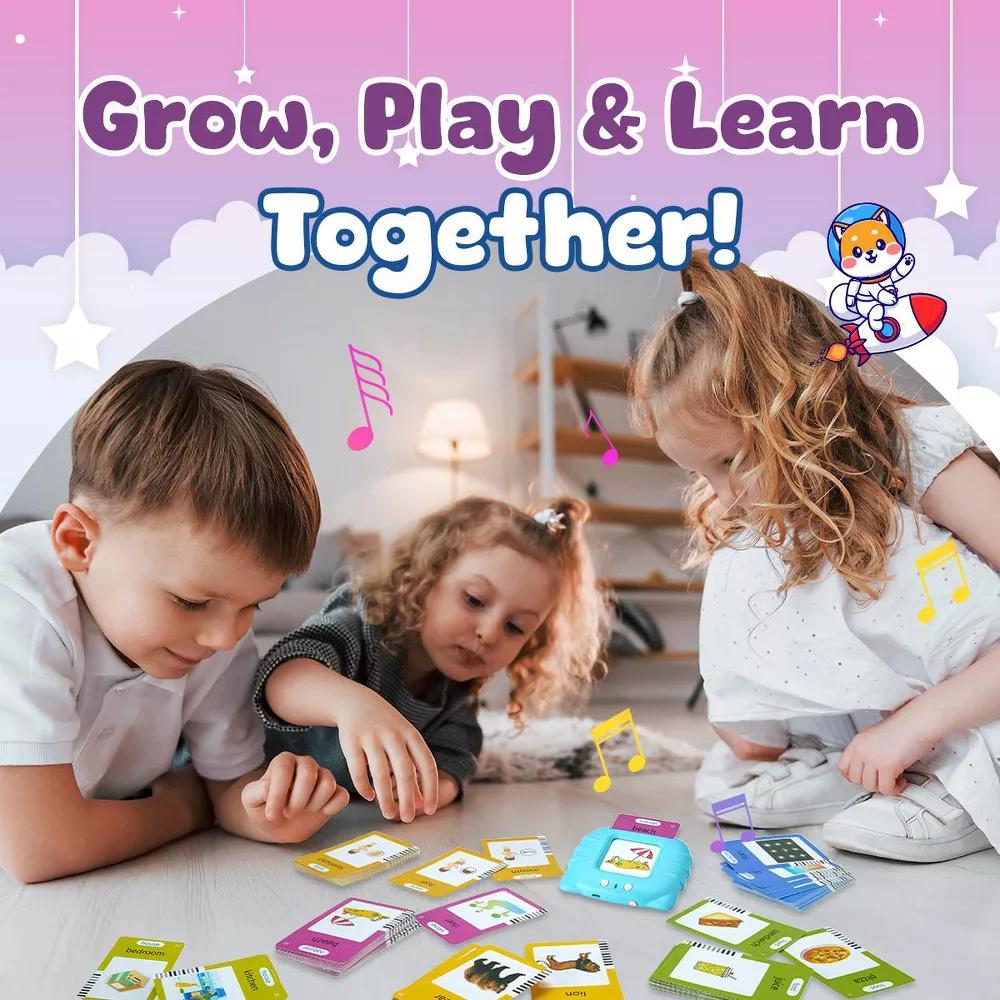Playbees Talking Flash Cards for Toddlers Ages 1-4 | Language Learning Tool with 224 Words Speech Therapy - Image 3