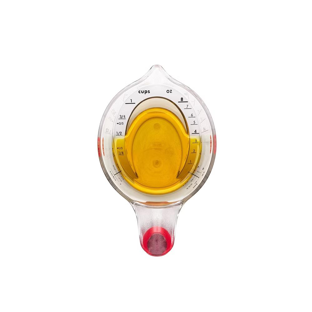 1Cup Angled Measuring Cup: Dishwasher-Safe Polypropylene, Clear & Red, Includes 1/8 to 1 Cup, Lifetime Warranty - Image 4