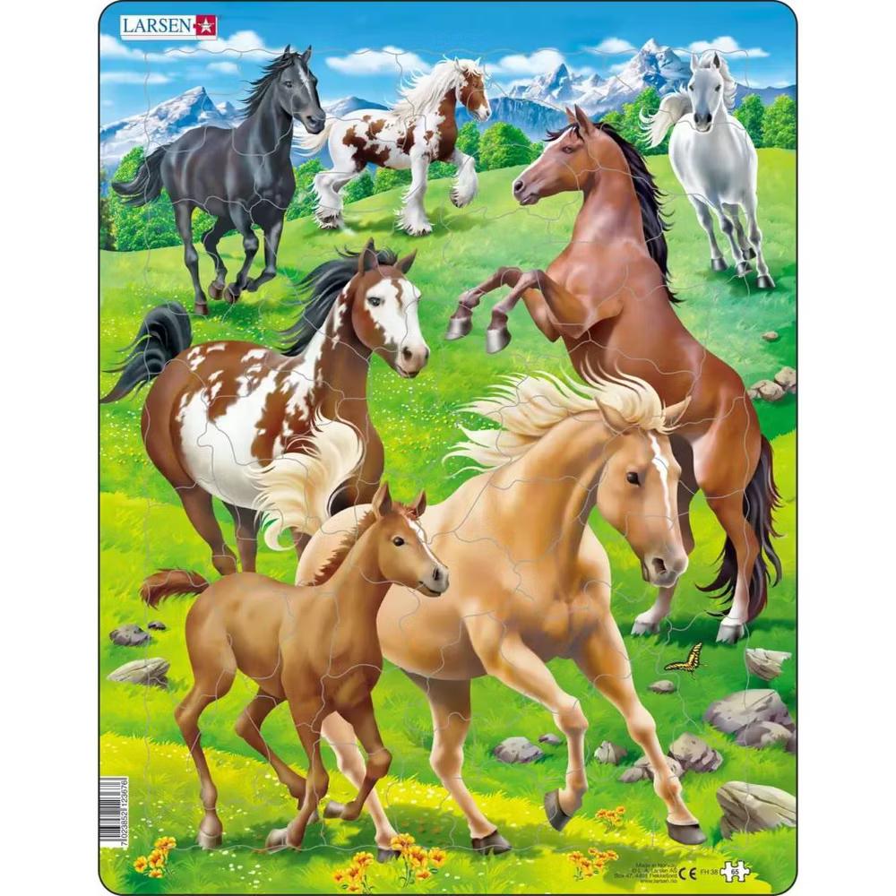Larsen Puzzles Horses Kids Jigsaw Puzzle - 65pc - Image 2