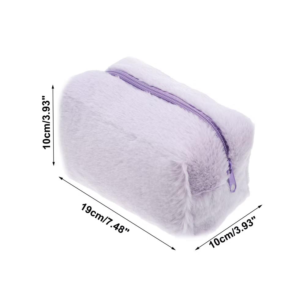 Cosmetic Travel Zipper Multi-functional Small Plush Makeup Bag 1 Pc - Image 19