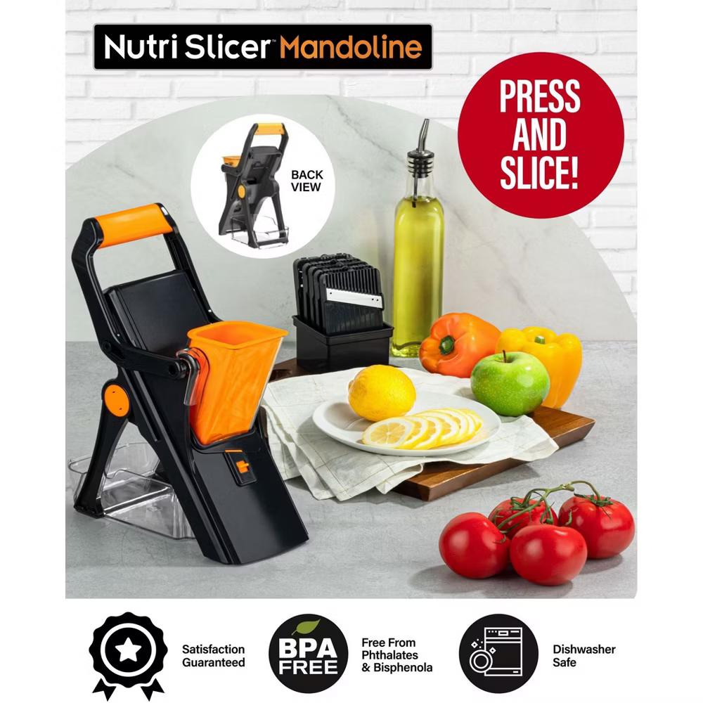 NutriSlicer Upright Mandoline Slicer – 5 Stainless Steel Blades, BPA-Free and Dishwasher Safe - Image 5