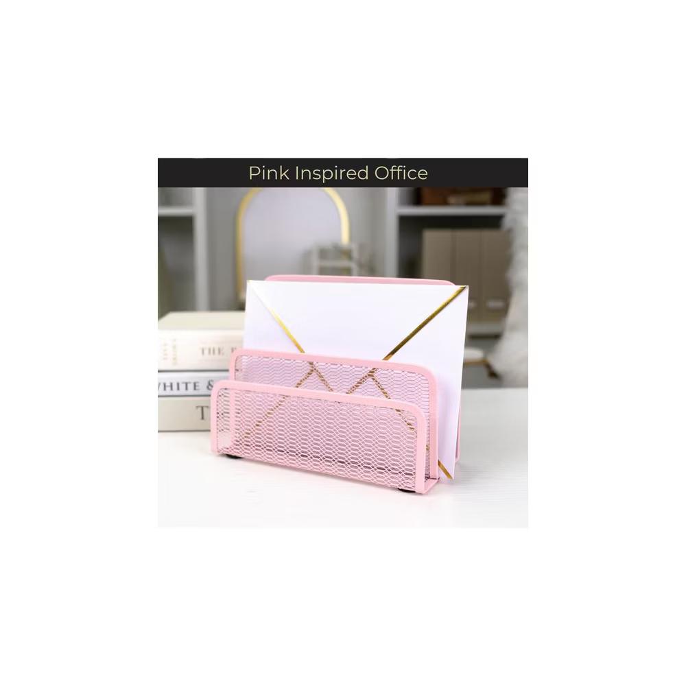 Blu Monaco 3 Tier Metal Mesh Letter Sorter - Available in Aqua, Black, Gold, Pink, Rose Gold, and White - Image 23
