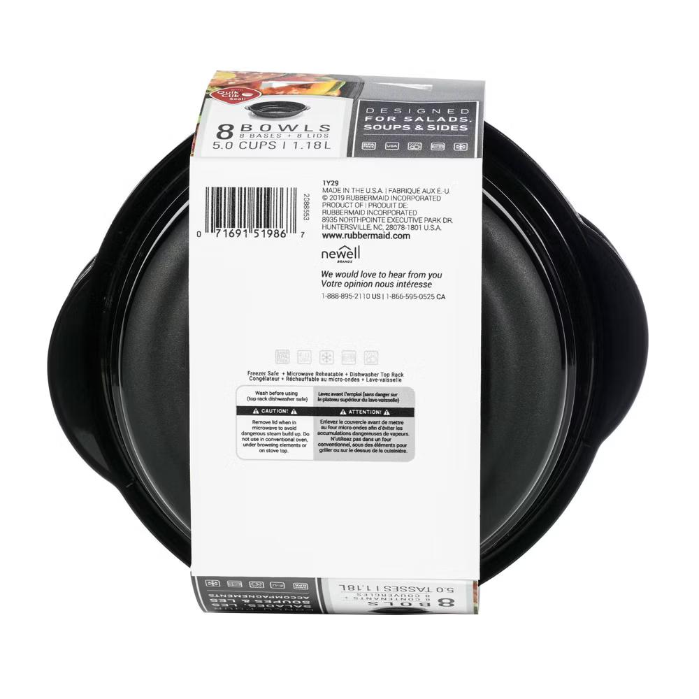 16pc TakeAlongs Meal Prep Containers Set: Microwave & Freezer Safe, Black & Clear Food Storage - Image 3