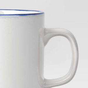 13.7oz Stoneware Mug Blue Rim