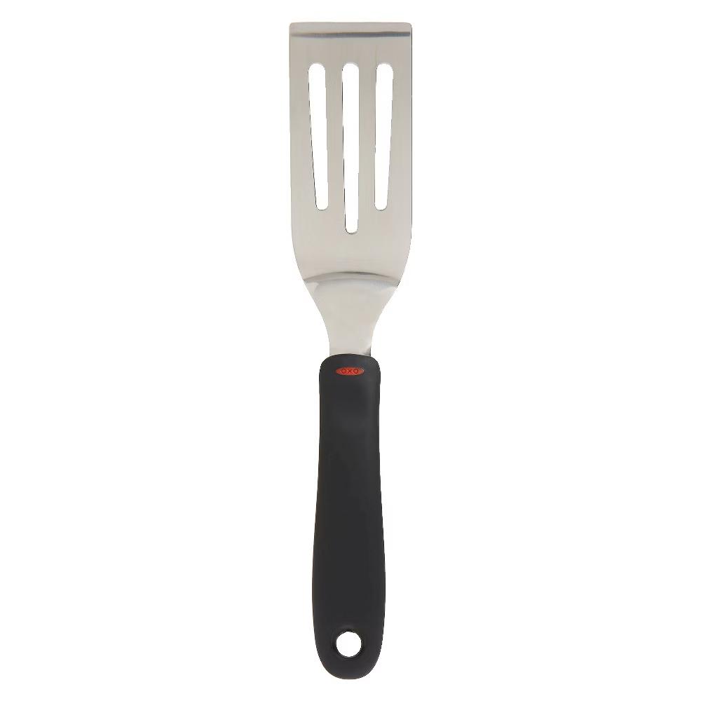 Cut and Serve Turner: Stainless Steel Small Metal Spatula, Kitchen Utensil, Dishwasher-Safe, Black Handle - Image 4