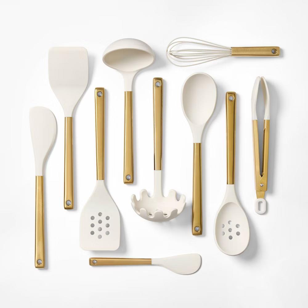 10pc Silicone/Stainless Steel Kitchen Utensil Set - Image 5
