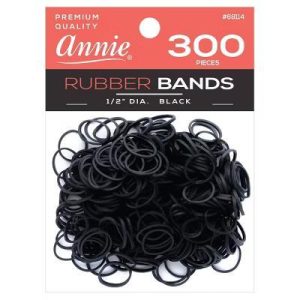 Annie International Rubber Bands - Black - 300ct: Securing Hair, All Hair Types