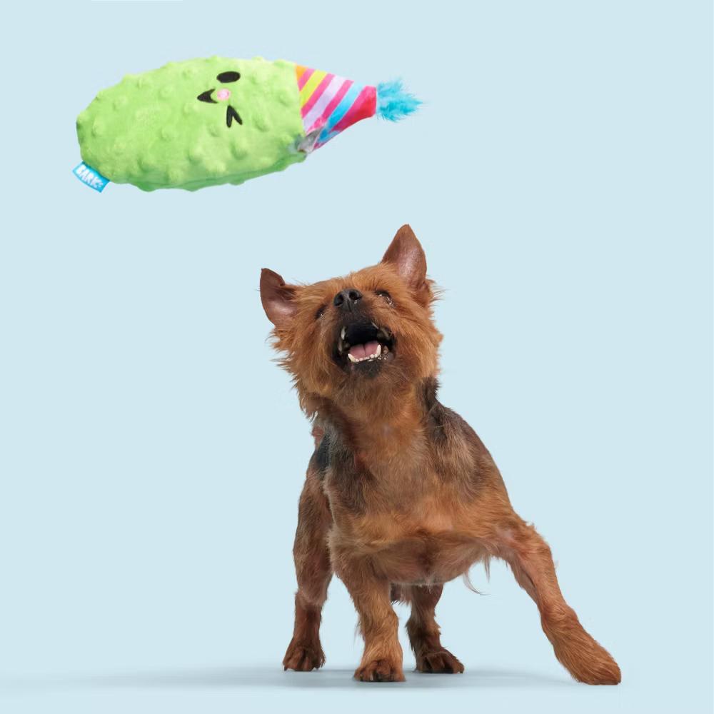 Party Pickle Phil Dog Toy: Squeaks, For All Sizes, Food Shaped, Cuddle - Image 6