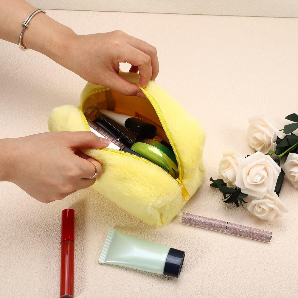 Cosmetic Travel Zipper Multi-functional Small Plush Makeup Bag 1 Pc - Image 27