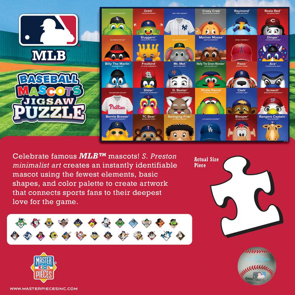 100 Piece Sports Puzzle - MLB Mascots - 14"x19" - Image 3