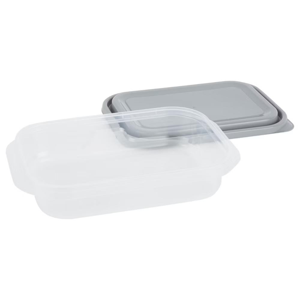 EveryWare Rectangle Food Storage Containers - 4 Cups - 6pcs/3ct - Gray: Leak-Resistant, 3 Containers With Lids - Image 3