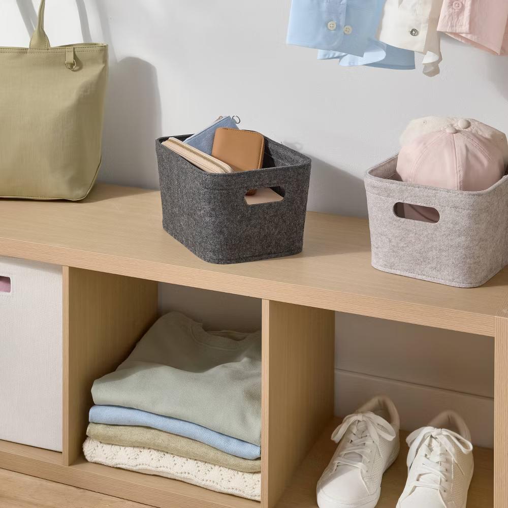 Rectangle Felt Basket with Stitching - Image 27
