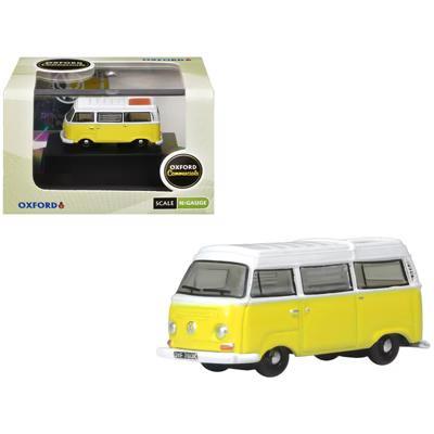 Volkswagen T2 Bay Window Camper Van Saturn Yellow and White 1/148 (N) Scale Diecast Model Car