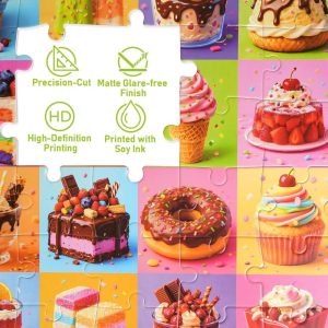 42 Piece Dessert Floor Jigsaw Puzzles for Kids 3-6, 27.5"x19.5"