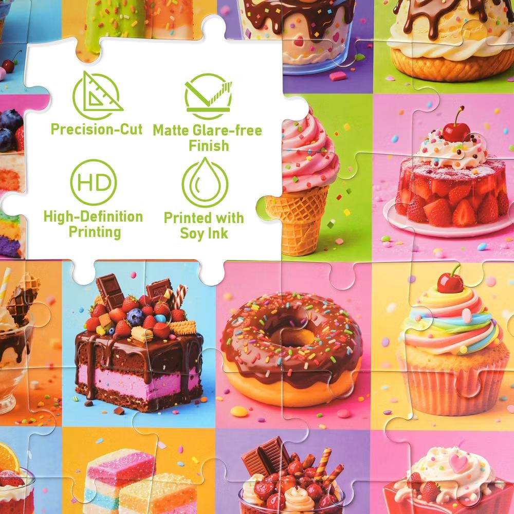 42 Piece Dessert Floor Jigsaw Puzzles for Kids 3-6, 27.5"x19.5"