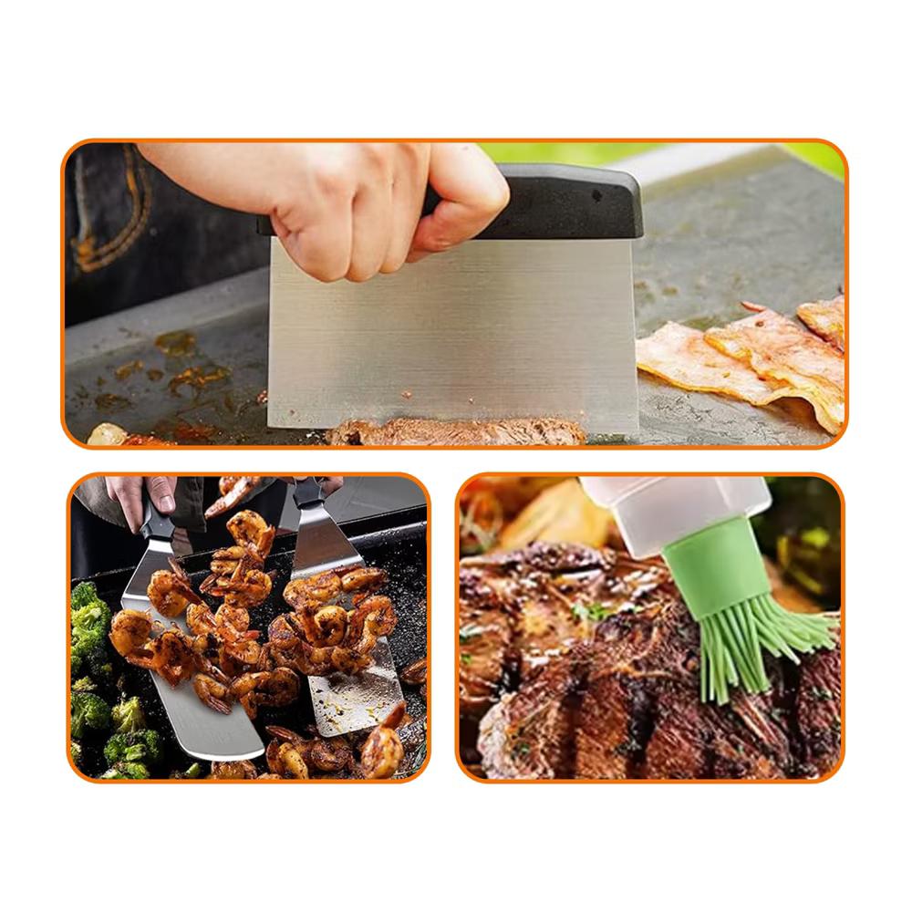 7-Piece Stainless Steel Griddle Tool Kit and Grill Accessories - Image 6