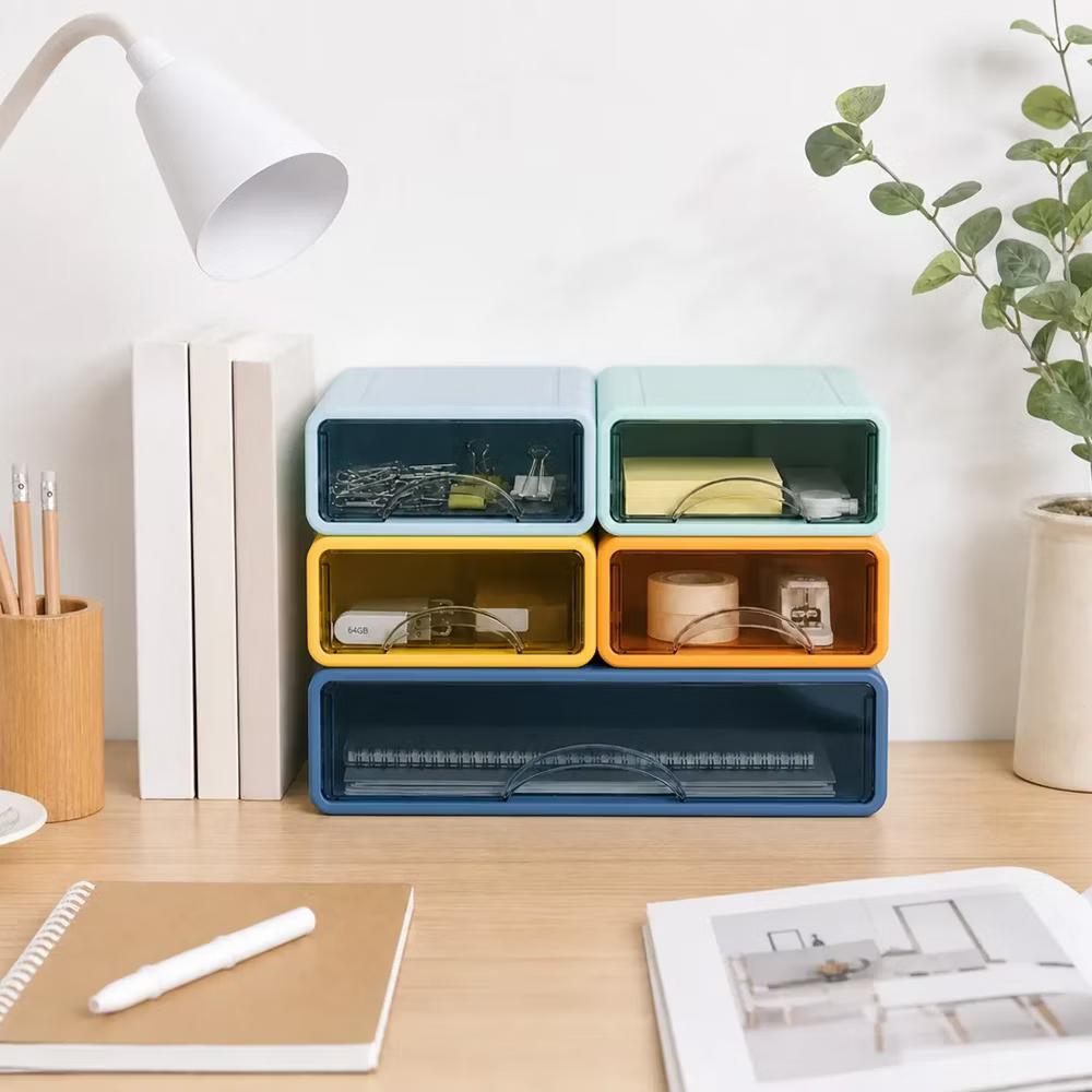 Stackable Storage Drawer with Dividers, Transparent PP Material Desktop Organizer, Durable Thickened Storage Container - Image 10