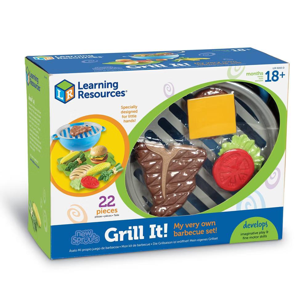 New Sprouts Grill It!: Pretend Play Kitchen Toy with Plastic Food Set, 22 Pieces - Image 5