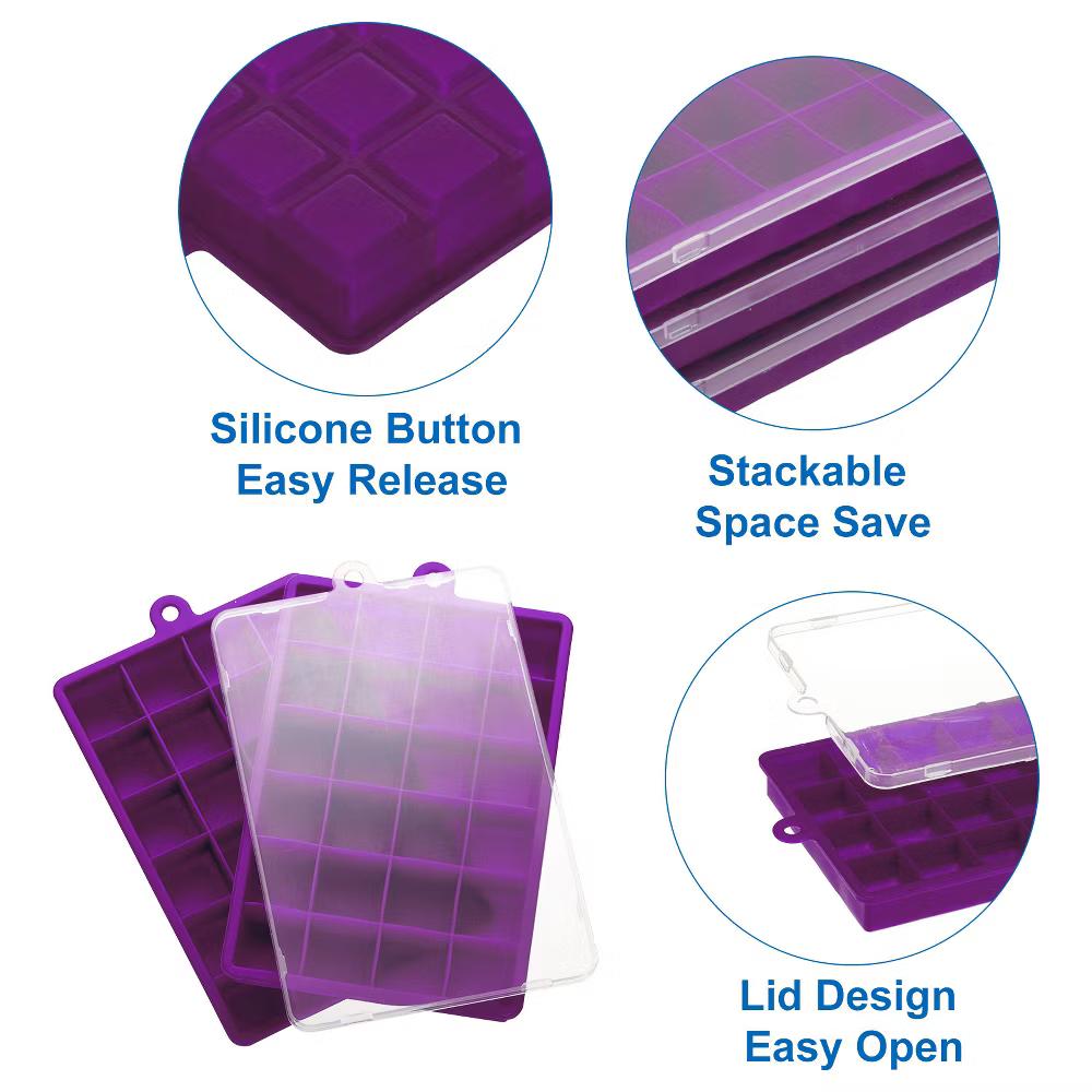 Silicone Easy Release Ice Cube Trays with Lids - Image 20