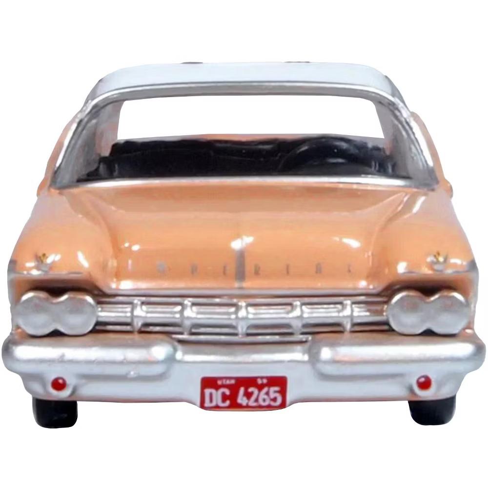 1959 Chrysler Imperial Crown 2 Door Hardtop Persian Pink with White Top 1/87 (HO) Scale Diecast Model Car - Image 3