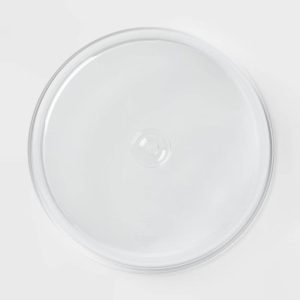 12" Plastic Cake Tray with Lid - Round Dessert & Bakery Tray, Dishwasher-Safe, Clear