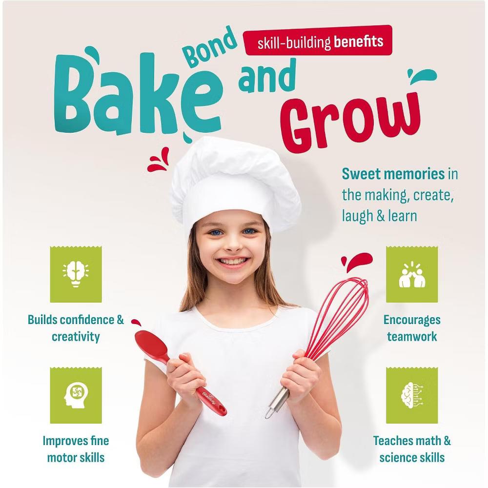 Baketivity 31-Piece Kids Baking Tools Set – Real Cooking Utensils for Children – Safe, Durable, and Fun Kitchen Accessories – Gift for Young Chefs - Image 6