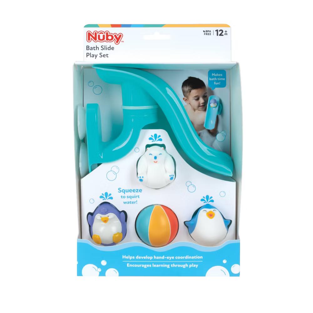 Nuby Penguin Slide with 3 Squirters: Sensory Development, Fine Motor Skills, BPA-Free, Bath Toys - Image 4